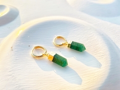 Argola Nia Oro | quartzo-verde