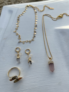Colar Fine quartzo-rosa | ouro - loja online