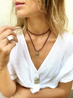 Chocker Nadí granada 100% prata - MIMPPY - Jóias em Prata e Semijóias | Acessórios Femininos com Cristal e Pedras Naturais