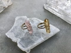 Anel quartzo-Rosa biterminado | prata na internet