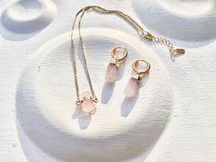 Colar Nia quartzo-rosa Ouro - comprar online