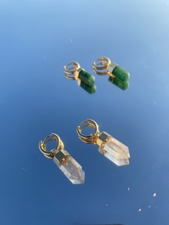 Argola Nia Oro | quartzo-verde - loja online