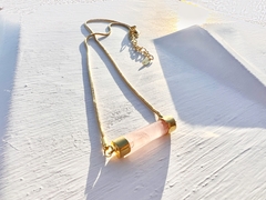 Colar | pulseira Tash quartzo-rosa ouro