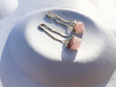 Brinco Dilly quartzo-rosa ouro - comprar online