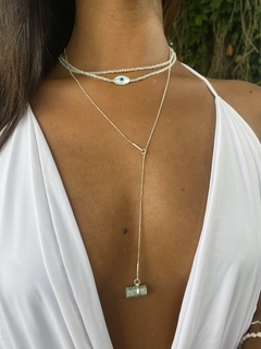 Chocker céu | água-marinha ((prata)) | Expanda - loja online