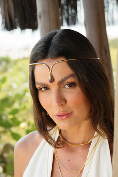 Headpiece Isis ametista ouro - loja online