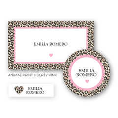 Animal Print Liberty Pink - Etiquetas Escolares