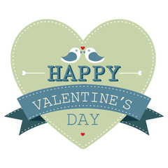 Pajaritos Corazón - Cartel en Vinilo San Valentín - comprar online