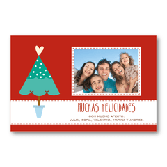 Arbol Corazón con Foto Postal - Tarjetas para Navidad y Fin de Año