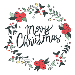 Dibujo Floral - Cartel en Vinilo Navidad - comprar online