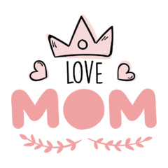 I Love Mom 3 - Cartel en Vinilo de Corte Día de la Madre