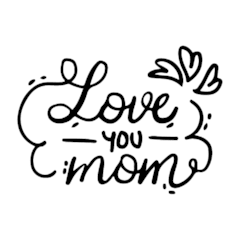I Love You Mom - Cartel en Vinilo de Corte Día de la Madre