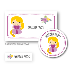 Rapunzel Princesas - Etiquetas Escolares