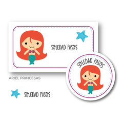 Ariel Princesas - Etiquetas Escolares
