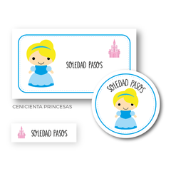 Cenicienta Princesas - Etiquetas Escolares
