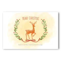 Reno Acuarela Postal - Tarjetas para Navidad y Fin de Año