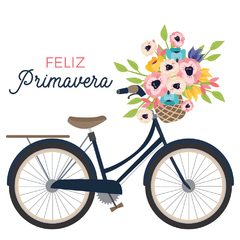Bici Flores - Cartel en Vinilo Primavera - comprar online