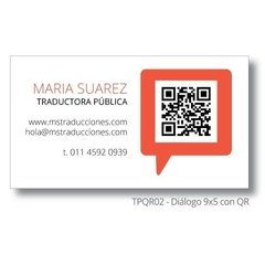 Diálogo Con QR Rectangular - Tarjetas Personales - comprar online