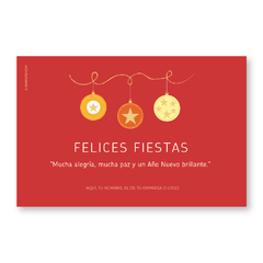 Tres Esferas Rojo Postal - Tarjetas para Navidad y Fin de Año