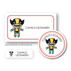 Wolverine Superhéroes - Etiquetas Escolares