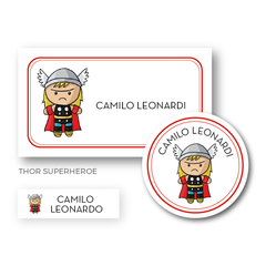 Thor Superhéroes - Etiquetas Escolares