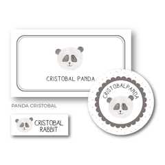 Panda Cristobal - Etiquetas Escolares