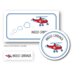 Helicóptero Star Nube - Etiquetas Escolares