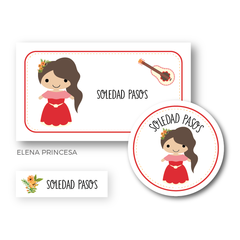 Elena Princesas - Etiquetas Escolares