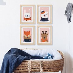 Winter Animals Rosa - Láminas - comprar online