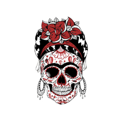 Capa Corte Tela Peluqueria Barberia Calavera Mexicana Frida