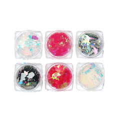 Glitter Forma Delfin Holografico Deco Uñas x 6 Potes - comprar online