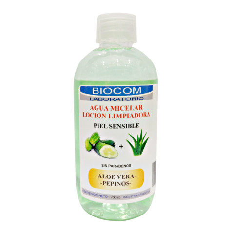 Agua micelar x 250 ml Biocom - locion limpiadora piel sensible