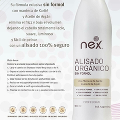 Alisado organico sin formol Nex x 960 ml en internet