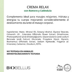 Crema relax para masajes x 500 gr Biobellus - comprar online