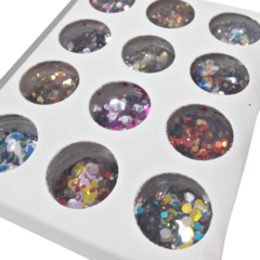Deco uñas circulos de colores confeti en pote caja x 12 unid - comprar online