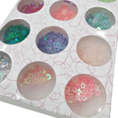 Deco uñas formas de colores en pote caja x 12 unid - comprar online