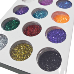 Deco uñas glitter purpurina de colores en pote caja x 12 unid - comprar online