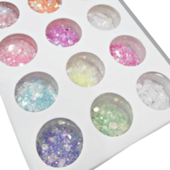 Deco uñas cola de sirena colores pastel en pote caja x 12 unid - comprar online