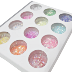 Deco uñas cola de sirena colores pastel en pote caja x 12 unid en internet
