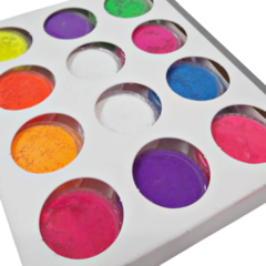 Pigmentos polvos fluo de colores para uñas - caja x 12 unid en internet