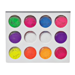 Pigmentos polvos fluo de colores para uñas - caja x 12 unid