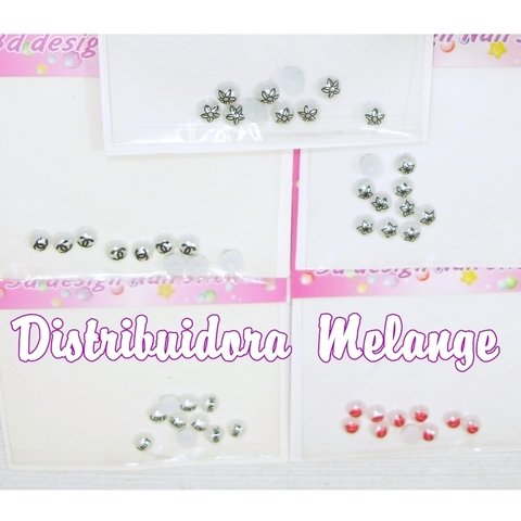 medias perlas decoradas con dibujos x bolsita