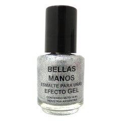 Esmalte Plateado holografico Nº 202 Bellas manos efecto gel sin cabina x 14 ml