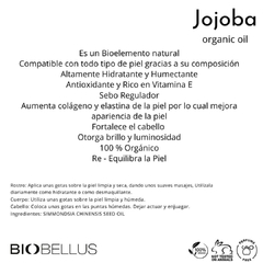 Jojoba Organic Oil x 30 ml Biobellus - comprar online