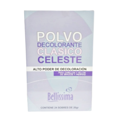 Polvo decolorante celeste x 24 sobres de 20 Gr - Bellissima