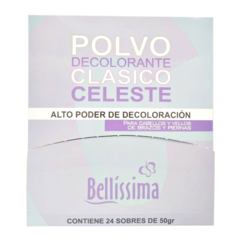 Polvo decolorante celeste x 24 sobres de 50 Gr - Bellissima