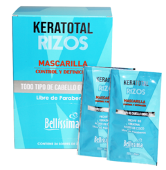 Caja exhibidora de Mascarilla Keratotal rizos x 24 sobres - Bellissima