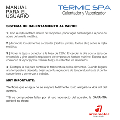 termic spa Arcametal - calienta piedras toallas y pindas - tienda online