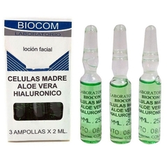 Ampollas de celulas madre, hialuronico y aloe vera - Biocom