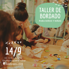 Taller de bordado para niños y niñas. Madriguera